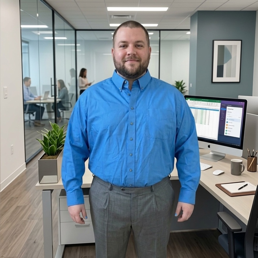 Ariat Button-Down Dress Shirt - Bright Blue Sz XXL - Picture 6 of 6